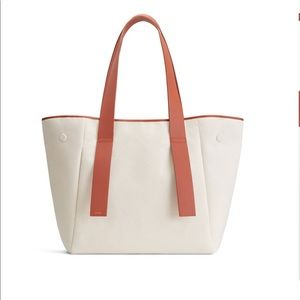 Cuyana Leather Canvas Tote natural nwot soldout